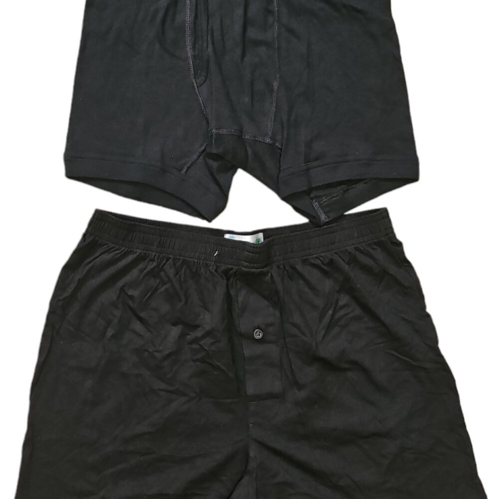 DIP Men's Pack of 2 Underwear and Short Pajama Cotton Black Size M - Picture 2 of 5